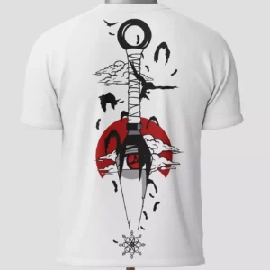 T-shirt Itachi white - Vol de corbeaux stylisé - Coton 220g/m²