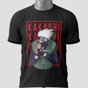 T-shirt Kakashi black - Sharingan droit glow - Coton 240g/m²