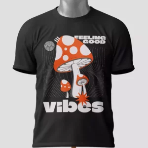 T-shirt Mushroom Vibes - Champignons bioluminescents - Coton recyclé
