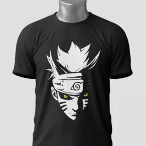 T-shirt Naruto black - Design Rasengan glow - 100% coton