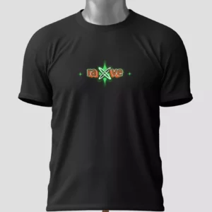 T-shirt Rave noir - Imprimé fluorescent glow in the dark - Coupe unisex