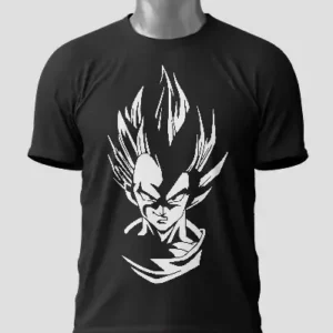"T-shirt Vegeta black pour les vrais guerriers Saiyans ! Designs inspirés des combats légendaires de DBZ, en coton premium. Coupe unisexe et livraison rapide. 👑🔥 #TeamVegeta"